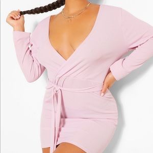 COPY - Boohoo Rib Wrap Dress